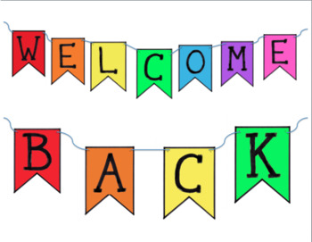 Welcome Back Banner by Mic's Clips | Teachers Pay Teachers