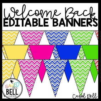 Back to School Editable Welcome Back Banner by Carol Bell - Saved By A Bell