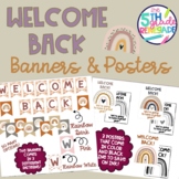 Welcome Back Banners and Posters Boho Rainbow Theme