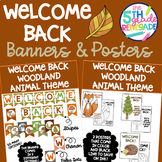 Welcome Back Banners and Posters Woodland Animal Theme