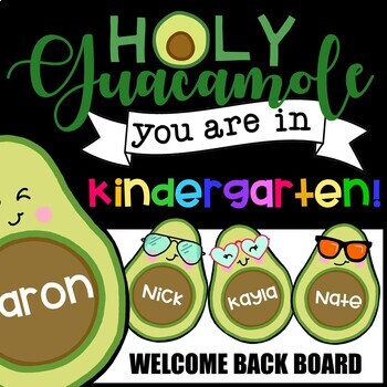 Preview of Holy Guacamole You Are In Kindergarten | Welcome Back Board