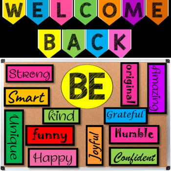 Preview of Welcome Back Bulletin Board (Editable) - Bulletin Board Letters & Numbers