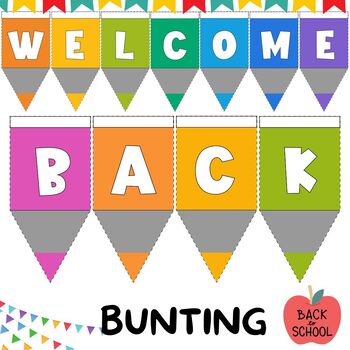 Welcome Back Bunting Back to School Classroom Decor by FunnyArti