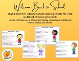 Welcome Back Coloring Sheets for Deaf & Hard of Hearing St