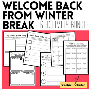 Preview of Welcome Back From Winter Break- 6 Activities for After Winter Break