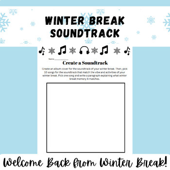 Preview of Welcome Back From Winter Break - Create a Soundtrack Activity