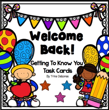 Preview of Welcome Back: Getting To Know You Task Cards Digital Option