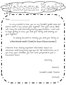 Welcome Back Letter by Edspired Creations | TPT
