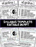 Welcome Back Letter - Editable Syllabus Template