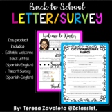 Welcome Back Letter & Survey for Parents (Spanish/English)
