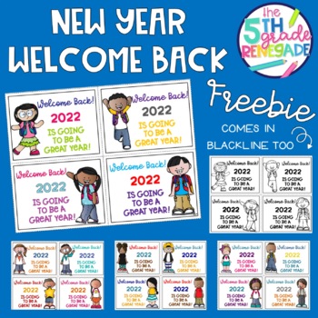 Welcome Back New Years Freebie 21 Color And Black White For Easy Printing