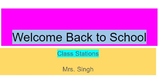 Welcome Back- Student Stations