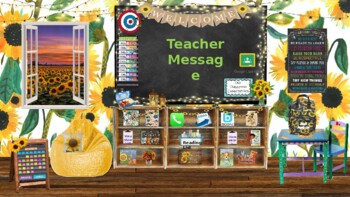 Preview of Welcome Back Sunflower Themed Room (Google Slide & PowerPoint Versions)