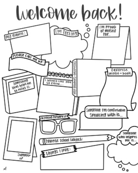 Preview of Welcome Back To School About Me Activity Sheet