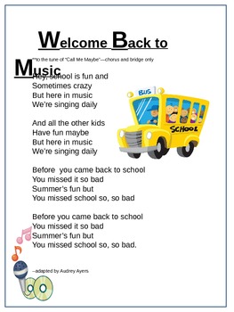 Welcome Back To School Song Set To Carly Rae Jepson Call Me Maybe