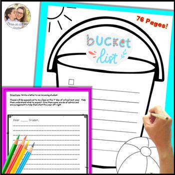 Preview of Last Day Week of School Activities 3rd 5th Grade Summer Bucket List Craft Packet