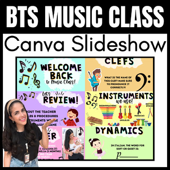 Preview of Welcome Back to Music EDITABLE SLIDES *Edit & Present on Canva*