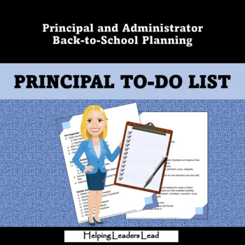 Preview of Welcome Back to School Activities for Principals and Administrators To Do List