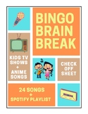 Welcome Back to School-Brain Break: Music Bingo