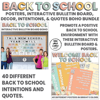 Preview of Welcome Back to School Bulletin Board and Posters | Decor | BOHO BUNDLE