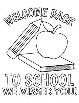 Preview of Welcome Back to School Cards Coloring Pages : First Day of School Activities