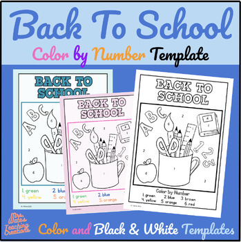 Preview of Welcome Back to School - Color by Number Freebie Worksheets