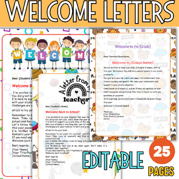 Preview of Parent and Family Welcome Letters for Back to School | Get to Know the Teacher