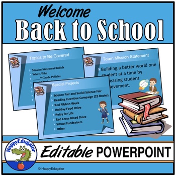 Preview of Welcome Back to School Editable PowerPoint Template - Middle School