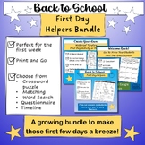 Welcome Back to School First Day Helpers Amazing Bundle
