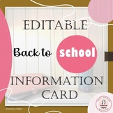 Back-to-School Information Card