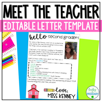 Preview of Welcome Back to School Letter Template | Meet the Teacher | Editable Form