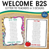 Welcome Back to School Letter for Teachers