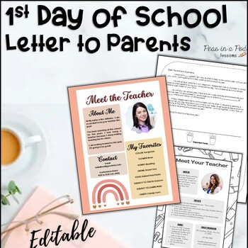 Preview of Welcome Back to School Letters EDITABLE Meet the Teacher Night Template Boho