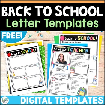 Preview of Welcome Back to School Letters Editable Digital Templates - Meet the Teacher