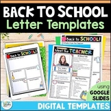 Welcome Back to School Letters Editable Digital Templates 
