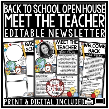 Preview of Welcome Back to School Letters Editable Meet The Teacher Newsletter Template