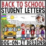 Welcome Back to School Letters and Activities Editable