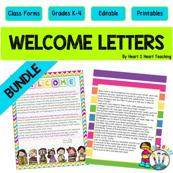 Preview of Welcome Back to School Letters Editable to Students & Parents 1st Day of School 