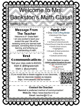 Preview of Welcome Back to School Newsletter Template!