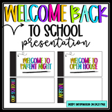 Welcome Back to School Slideshow Templates | Open House