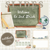 Welcome Back to School Vintage Watercolor Slides (Editible