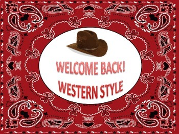 Preview of Welcome Back to School Western Style