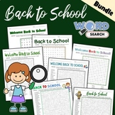 Beginning of the Year Word Search Back to School Activity 