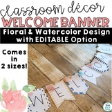Welcome Banner Back to School Editable Watercolor Decor Bu