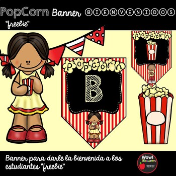Preview of Welcome Banner - "Bienvenidos" Popcorn theme