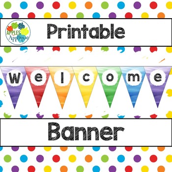 Welcome Banner FREEBIE in Rainbow Theme by Apples to Applique | TPT