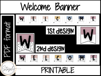 Preview of Welcome Banner | Modern Boho Classroom banner