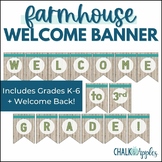 Welcome Banner Pennants for Back to School - Rustic Farmho