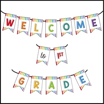 Welcome Banner - Rainbow Stripe & Polka Dot by Love to Learn and Teach