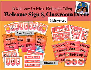 Preview of Welcome Banner and Classroom decor - Bible Inspired